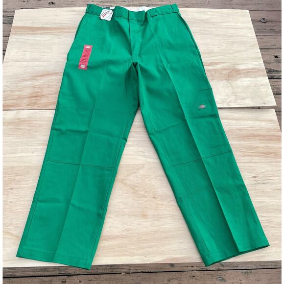 Dickies Classic Double Knee Loose fit Pockets Zip Up Men's LightGreen Size 40x34 - Picture 1 of 8
